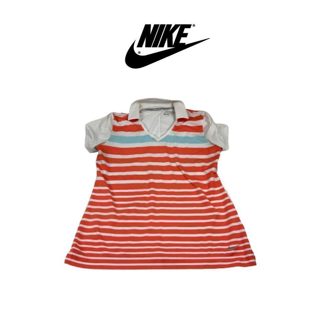 Nike Orange & White Golf Top. Sz M